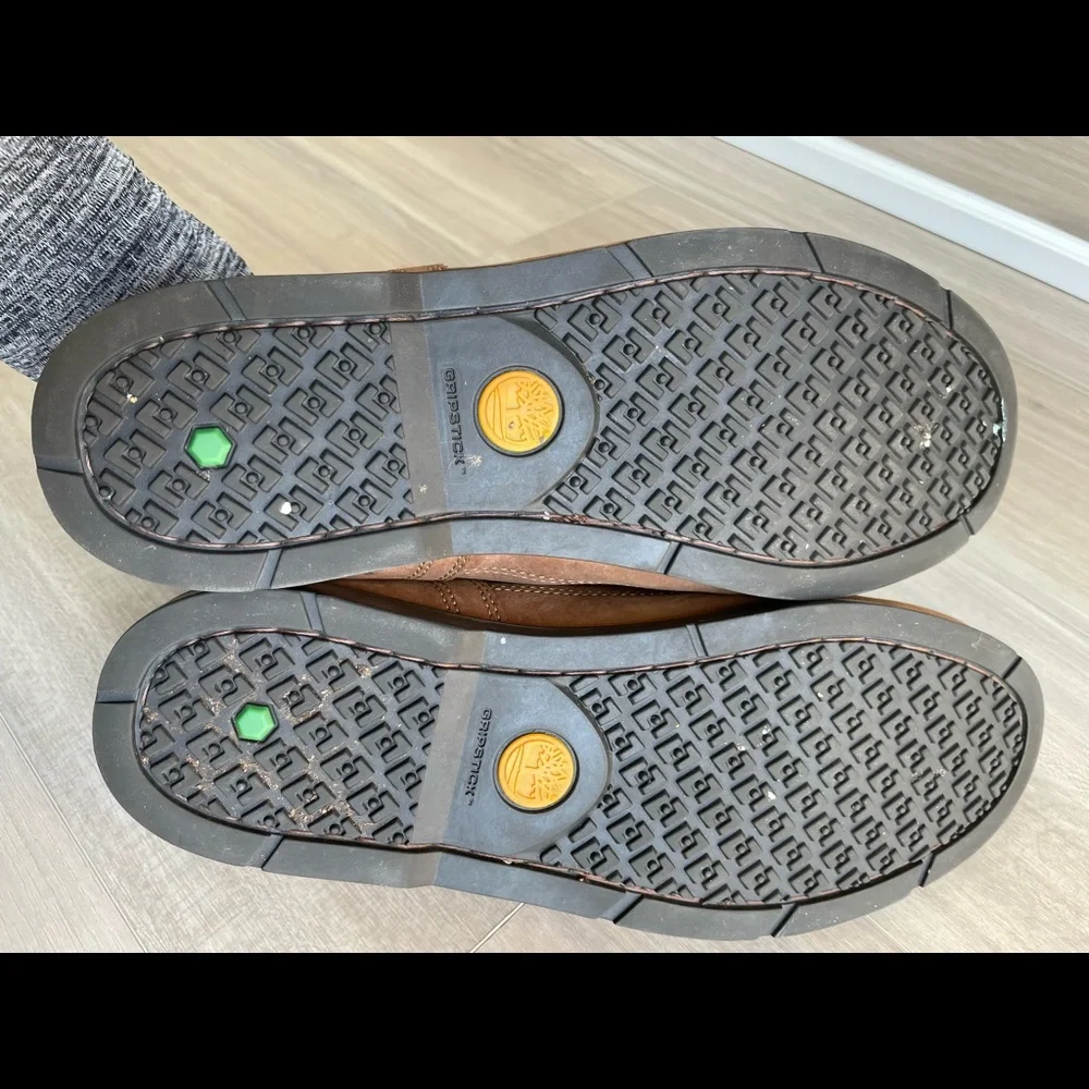 Timberland‎ Mens Size 10 Two-Eye Brown Leather Deck Shoes Lace Around